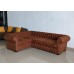 Классический английский угловой раскладной диван Chesterfield 270X200X90 см в текстильной оббивке (на заказ: другой размер, другая ткань, кожа, кожзам)